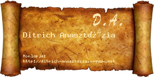 Ditrich Anasztázia névjegykártya
